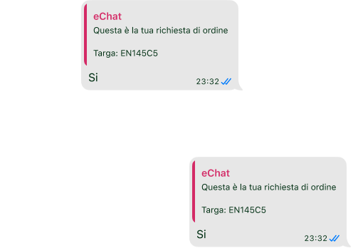 esempio di chat whatsapp tra meccanico e ricambista