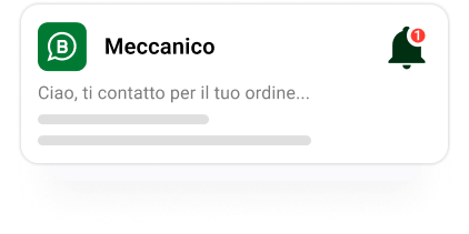 conversazione WhatsApp tra officina e ricambista