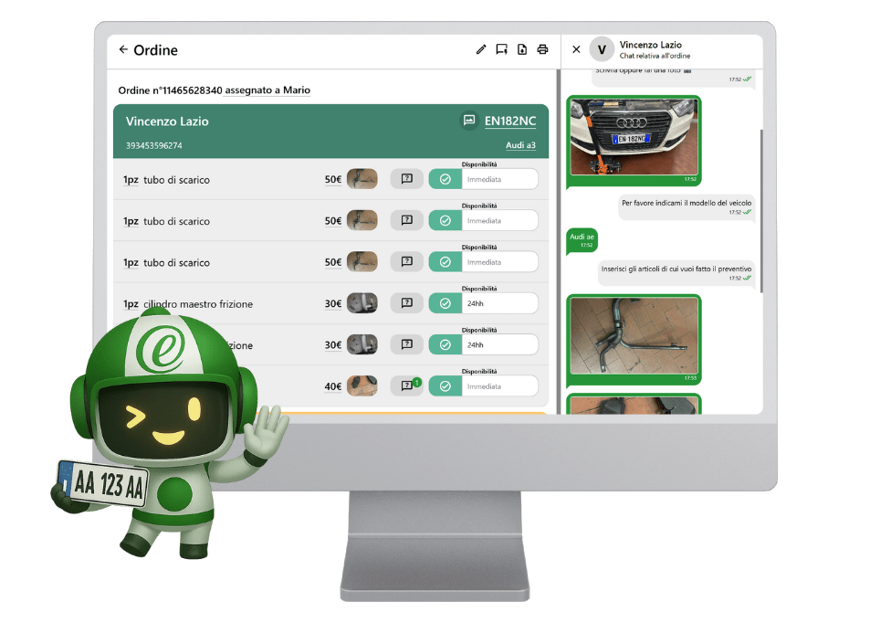 chatbot echat riconosce la targa inviata su whatsapp